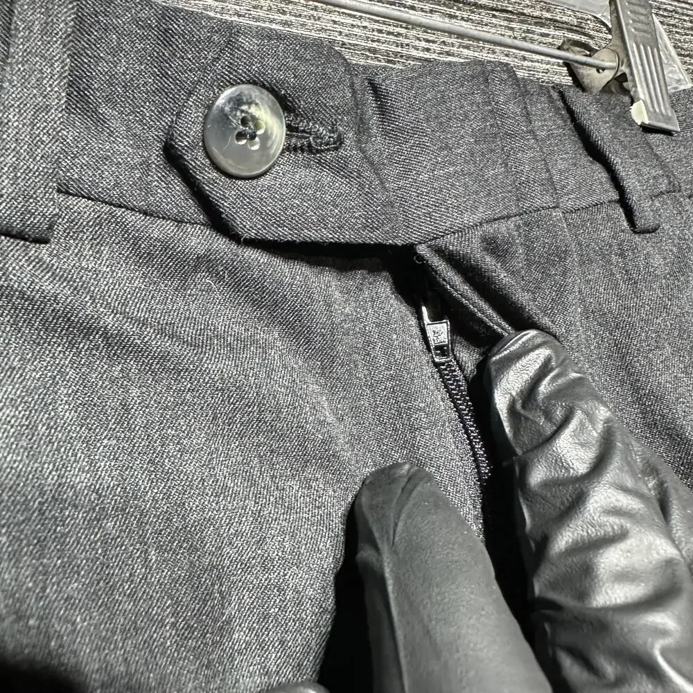 Britches Dress Pants Men's Size 34 R Dark Grey Black 750 Winston Made Italy Wool